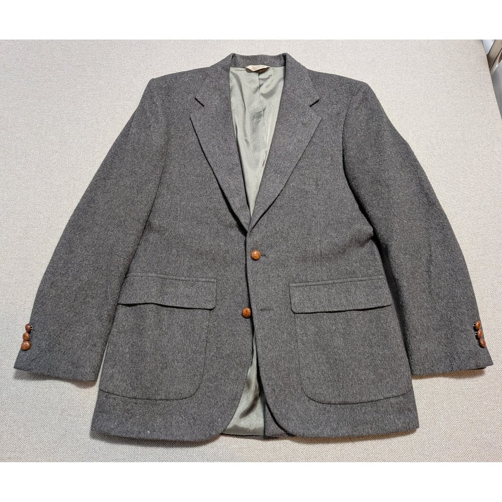 Hunt Valley Men's Blazer 38R Camel Hair Gray Sport Coat Jacket Made in USA